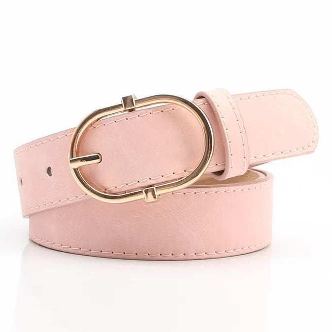 Damen Gürtel aus PU-Leder – 2,8×106 cm Schlichtes Nadelverschluss Design | Modischer Koreanischer Stil Taillengürtel für Jeans, Hosen & Kleider Kaufschwan® Rosa