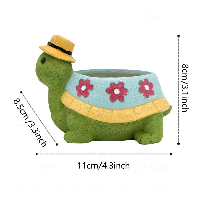 Cartoon Tier Sukkulenten Blumentopf – Niedlicher Schildkröten Pflanztopf | Desktop Wohndeko Ornament Garten Pflanzgefäß