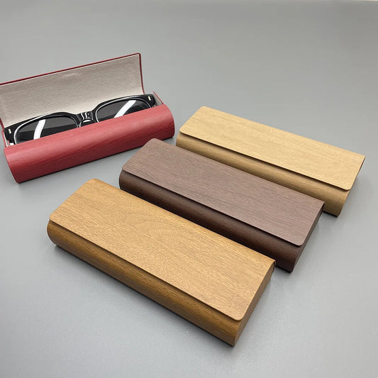 Brillenetui Holzoptik – Magnetischer Tragbarer Brillenbox mit Logo Option Kaufschwan®