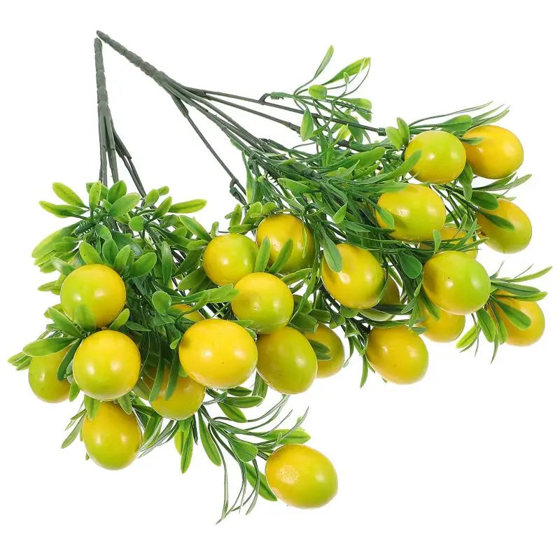 2 Stück Künstliche Zitronenzweige – Plastik Zitronen-Fruchtzweige für Vase, Hochzeit & DIY Dekoration Kaufschwan®