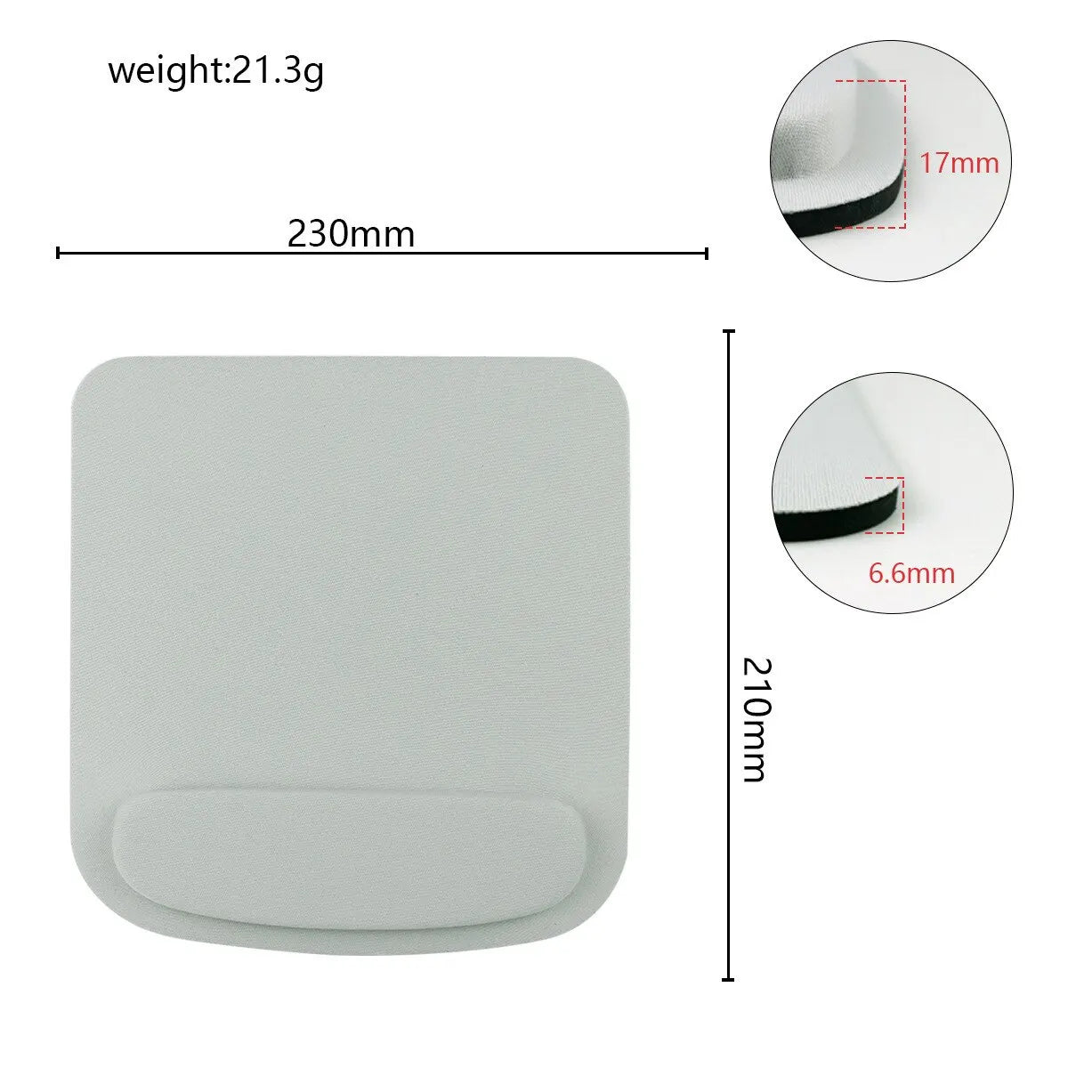 Ergonomisches EVA Gaming Mauspad – Rutschfeste Mausmatte mit Handgelenkstütze für Büro und PC Zubehör Kaufschwan® Grau