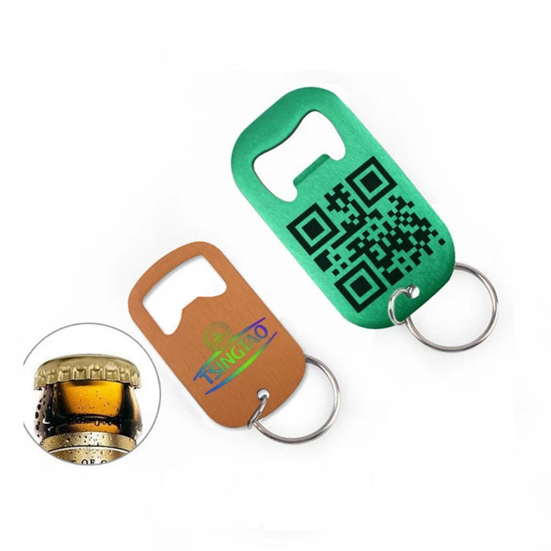 50 Stück Personalisierte Flaschenöffner-Schlüsselanhänger – Kostenlos graviert mit Logo | Edelstahl, Geschenk für Hochzeit, Geburtstag & Taufe Kaufschwan®