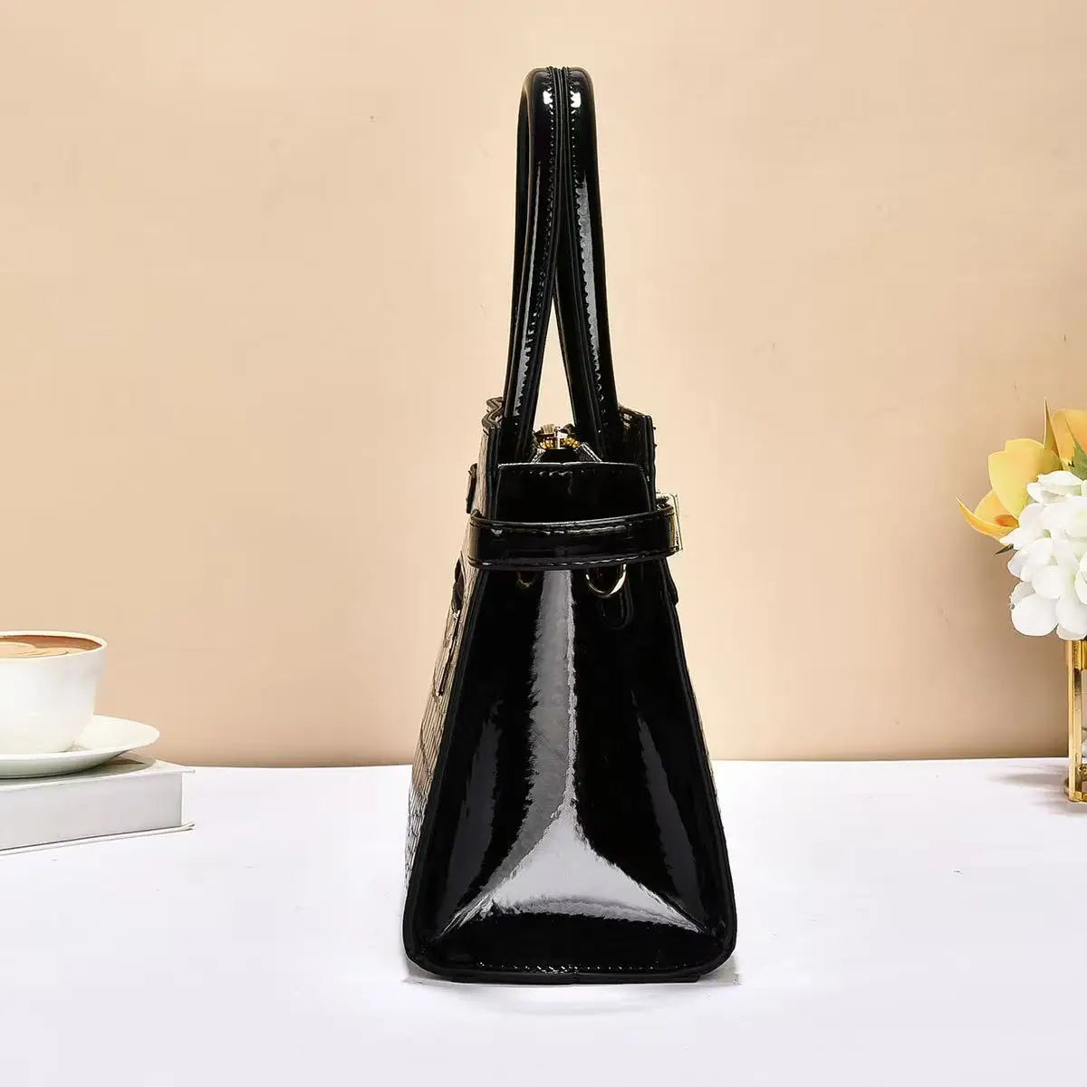 Stilvolle Damenhandtasche mit Kroko Muster – Große Mom Bag | Trendige PU Leder Pendler Schultertasche Kaufschwan®