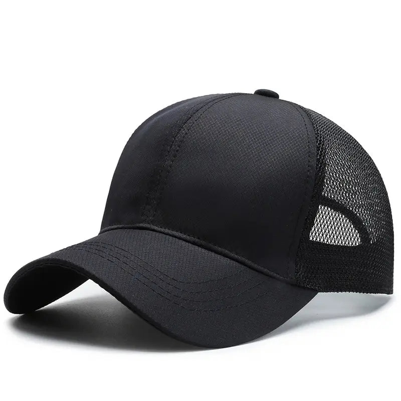Outdoor Sport Baseballkappe | Herren Sommer Atmungsaktive Mesh-Baseballcap | Leichte Solide Farbe für Freizeit & Outdoor Kaufschwan® Schwarz Adjustable