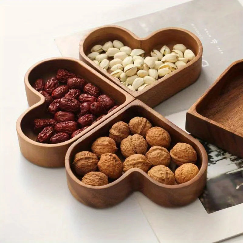 Herzförmige Holz Teller – Dessert- & Sushi Serviertablett | Süßigkeiten Schale Dekorative Holzplatte für Valentinstag Kaufschwan®