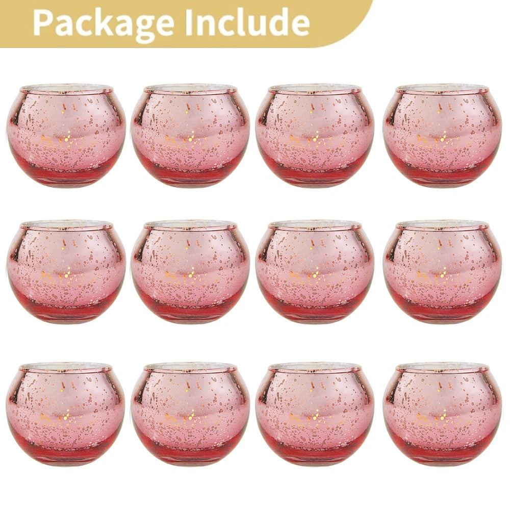 6 / 12 Stück Mercury Glas Teelichthalter – Bunte Kreative Kerzenhalter für Wohndeko, Hochzeit & Party Tischdekoration