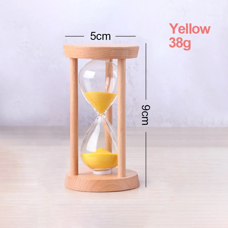 Holz Sanduhr Timer – Kreative Schreibtisch Dekoration & Moderne Wohn Sanduhr Geschenkidee Kaufschwan® Gelb 3 Minuten