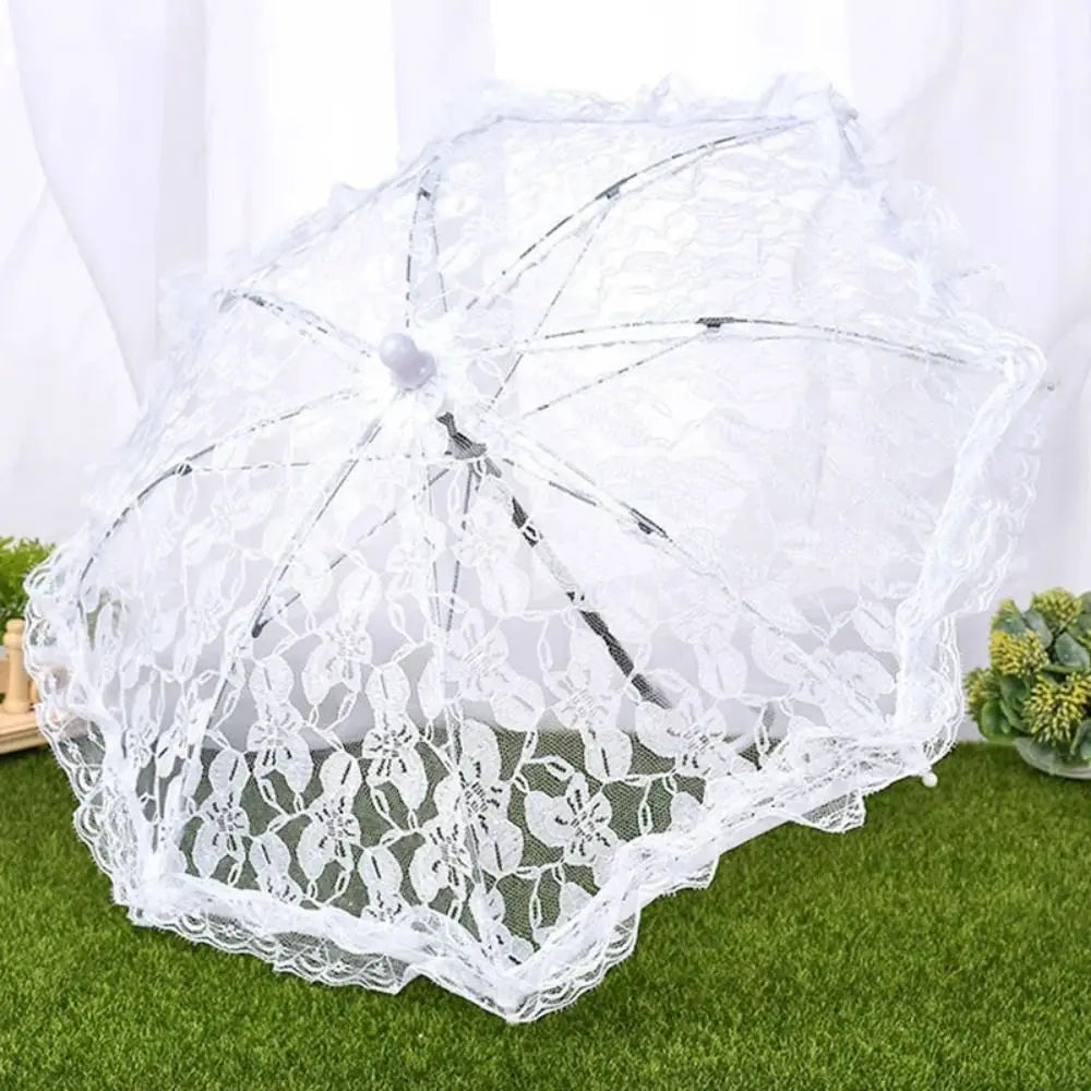 Eleganter Spitzen Brautschirm – Floraler Hochzeitsschirm im Vintage Stil Kaufschwan®