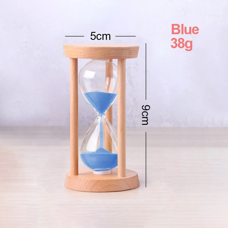 Holz Sanduhr Timer – Kreative Schreibtisch Dekoration & Moderne Wohn Sanduhr Geschenkidee Kaufschwan® Blau 3 Minuten