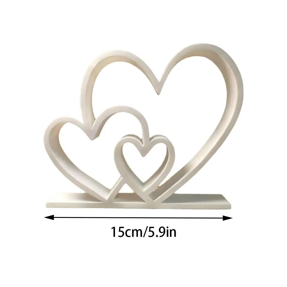 Herz Skulptur Valentinstag Geschenk – Schwarz Weiß Moderne Minimalistische Liebesdekoration für Regal und Tisch Kaufschwan®