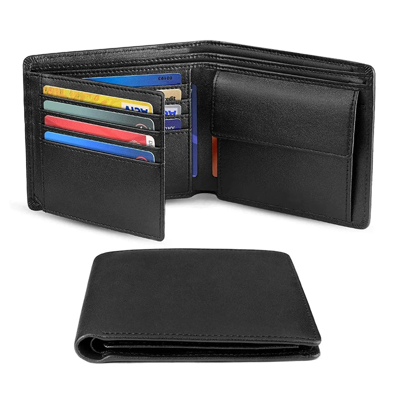 Herren Tri-Fold Geldbörse aus Echtem Leder – RFID Schutz & Anti-Diebstahl Design | Große Kapazität mit Münzfach Kaufschwan®