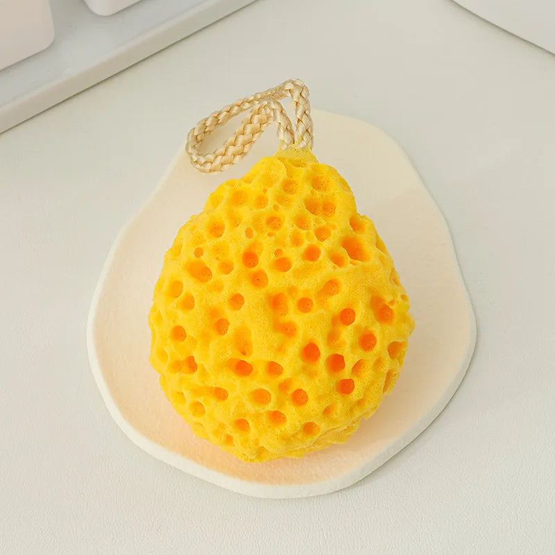 Weicher Mesh Duschschwamm Ball – Nylon Baby Körperreiniger & Sanfter Peeling Bade Puff Kaufschwan® Gelb - 1 Stück