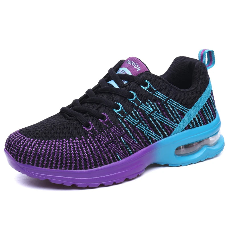 Damen Sportschuhe – Outdoor Laufschuhe | Hochwertige Atmungsaktive Sneaker mit Rutschfester Sohle für Alltag & Training Kaufschwan® Schwarz Lila 36
