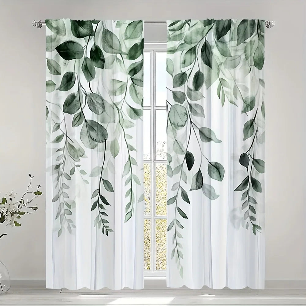 Floral Polyester Vorhang für Schlafzimmer Wohnzimmer Küche Badezimmer 2 Stück/Set Kaufschwan®