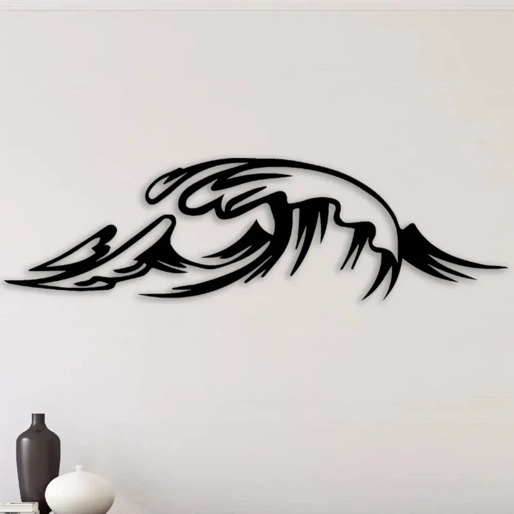 Meereswelle Metall Wandbild – Rostfreie Eisen Hängedekoration Kaufschwan®