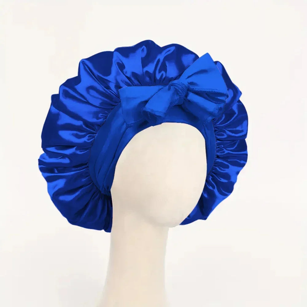 Verstellbare Satin-Schlafhaube – Seidig Weiche Haarhaube mit Bindeband für Damen und Herren