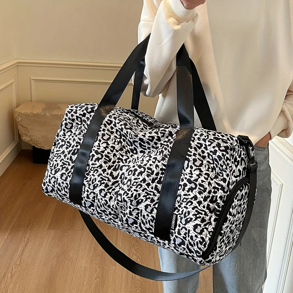 Modische Damen Leopardenmuster Tote Bag – Große Reisetasche Weekender & Overnight Bag mit Schuhfach Kaufschwan®