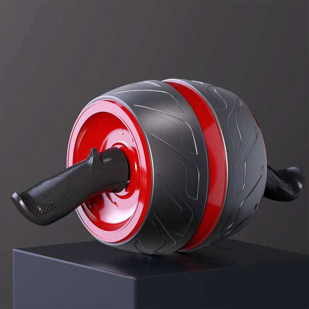 Ab-Roller mit Rückprallfunktion & Knieschutzmatte – Bauchtrainer Fitnessgerät für Zuhause & Studio Kaufschwan® Rot-Schwarz