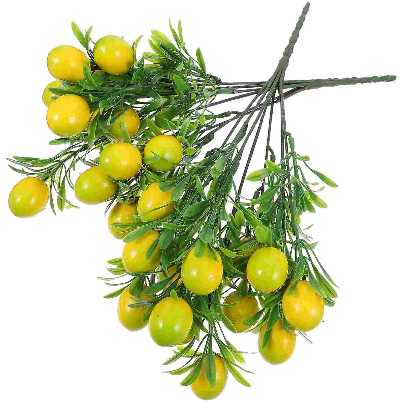 2 Stück Künstliche Zitronenzweige – Plastik Zitronen-Fruchtzweige für Vase, Hochzeit & DIY Dekoration Kaufschwan®