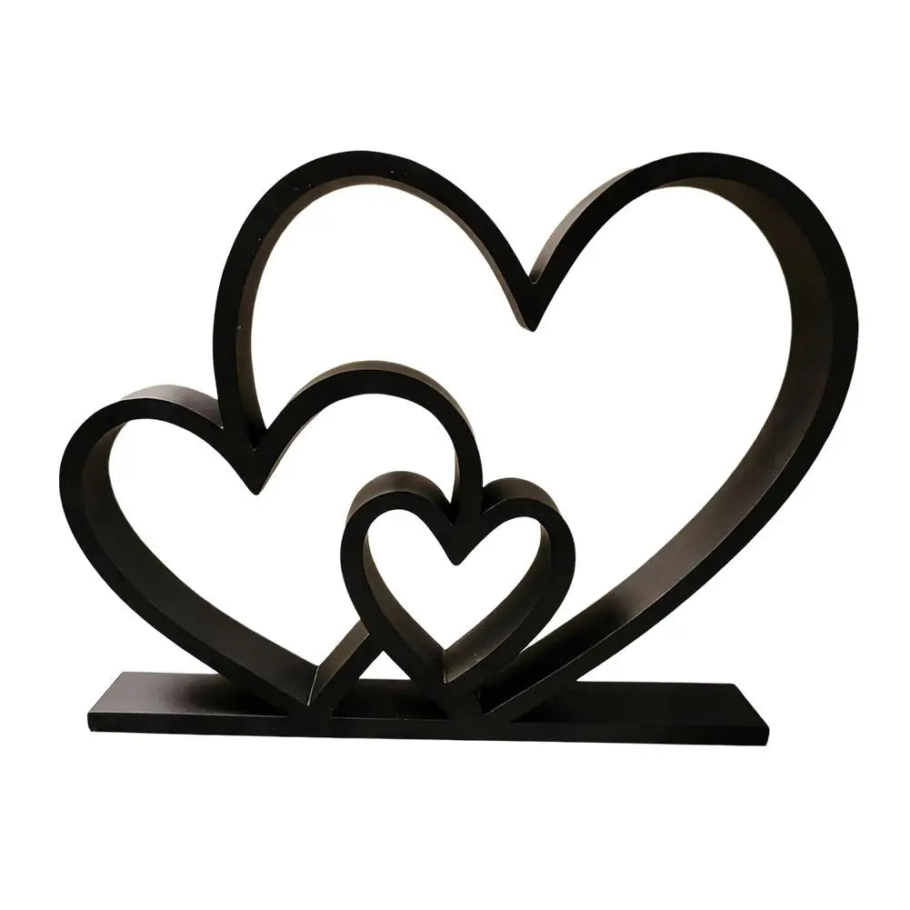 Herz Skulptur Valentinstag Geschenk – Schwarz Weiß Moderne Minimalistische Liebesdekoration für Regal und Tisch Kaufschwan® Schwarz
