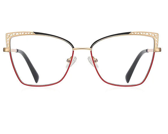 Cat-Eye Anti-Blau-Licht Brille – Elegante Metallfassung mit Klarem Glas | Modische Computerbrille für Damen (Modell 99007) Kaufschwan®