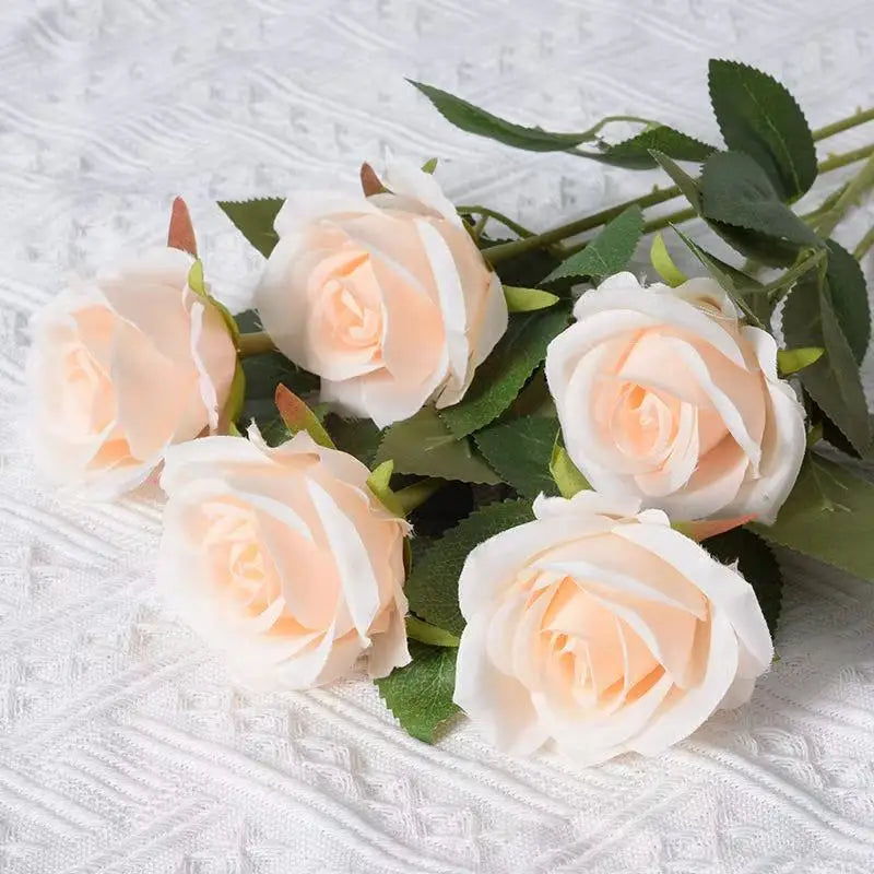 1/5/10/20 Stück Künstliche Rosen – Realistische Seidenrosen füar Hochzeit & Wohndekoration | Eleganter Rosenstrauß aus Kunstblumen