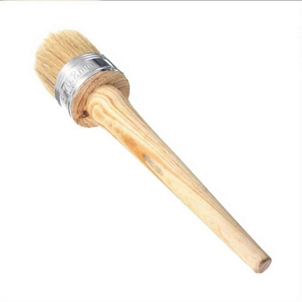 Rundborsten Pinsel mit Holzgriff – Künstlerpinsel für Kreide, Öl und Wachs Kaufschwan®