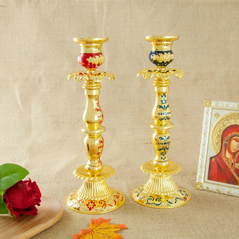 Orthodoxer Kerzenhalter – Handgefertigter Komposit Kerzenständer für Zuhause, Villa, Wohnzimmer & Party Dekoration Kaufschwan®