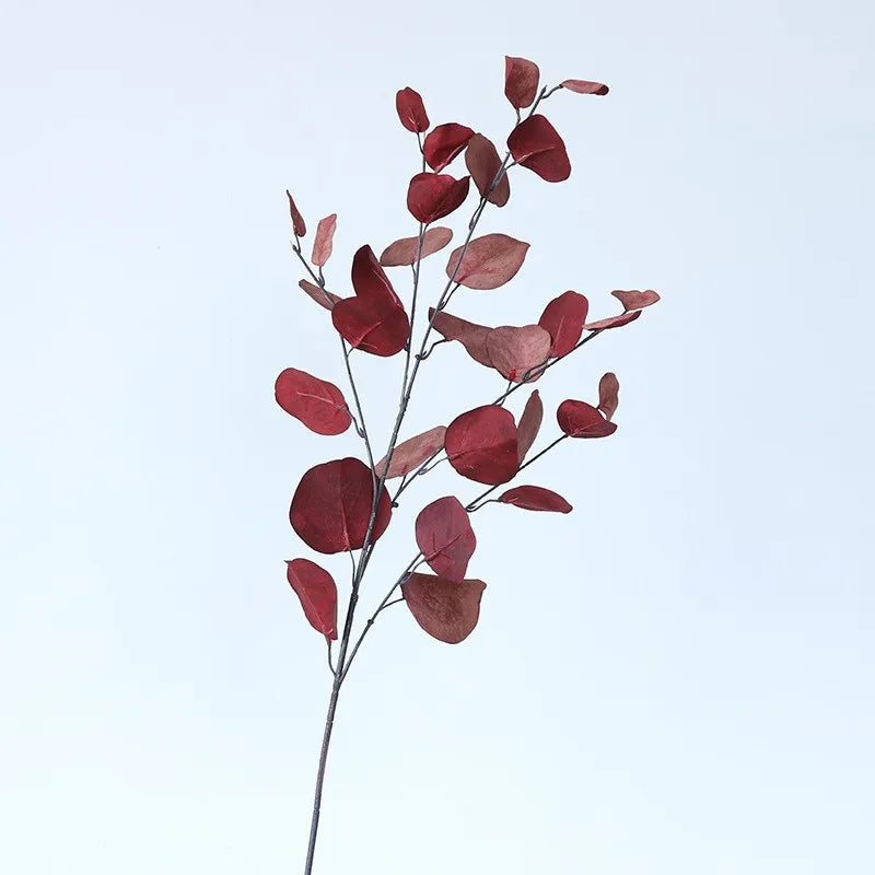 Rosa Eukalyptusblätter Künstliche Pflanzen – Dekorative Kunstblätter für Blumenwand, Hochzeit & Weihnachtsdekoration | Wohnaccessoires & Blumengestecke Kaufschwan® Burgund 1 Stück