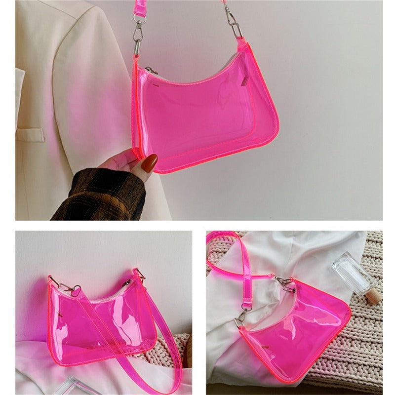 Transparente Jelly Umhängetasche – Kleine Zipper Tasche & Modische Handtasche für Damen Kaufschwan®