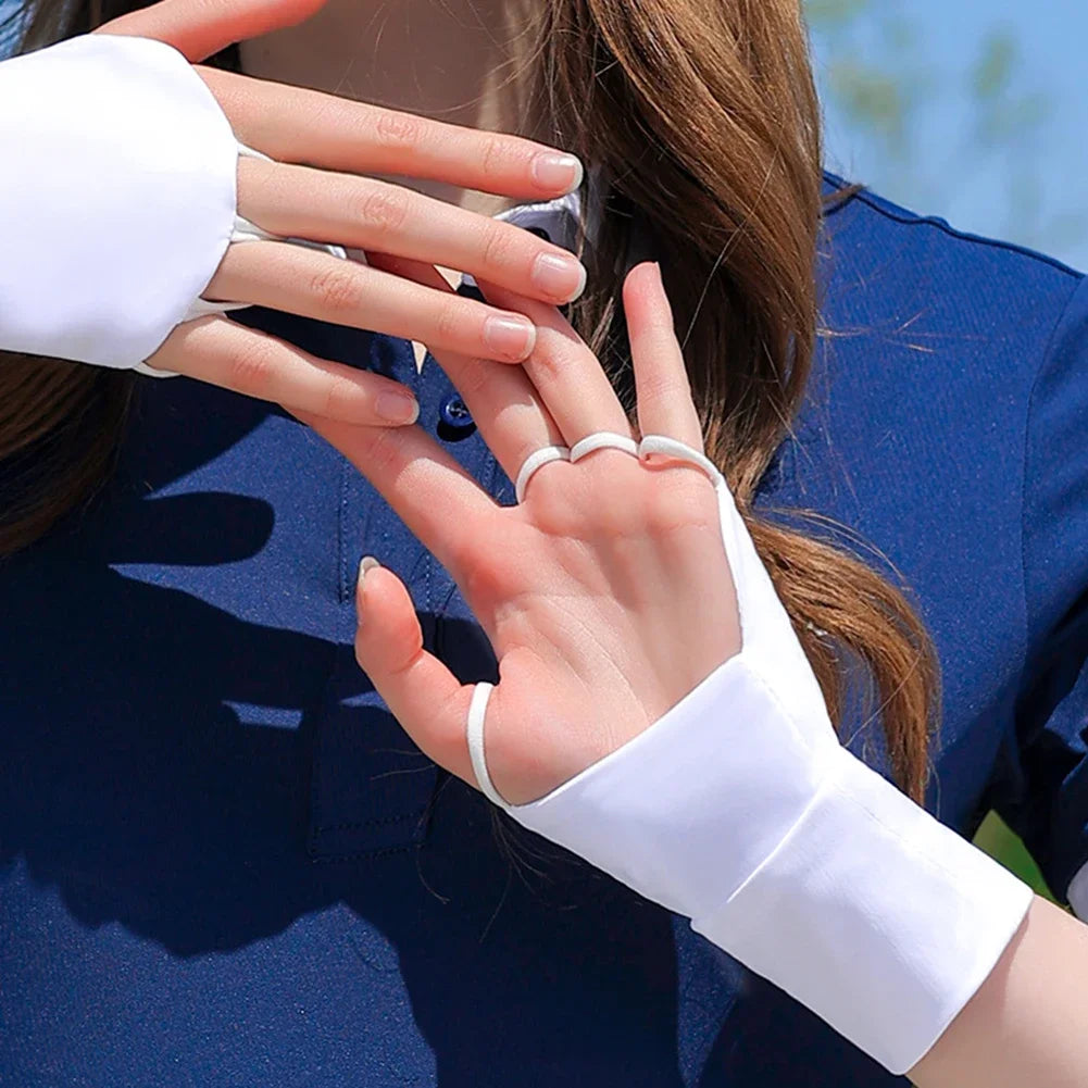 Damen Halbfinger UV-Schutz Handschuhe – Atmungsaktive Ice Silk Golfhandschuhe | Elastische Outdoor Sonnenschutz Fitness Handschuhe Kaufschwan®