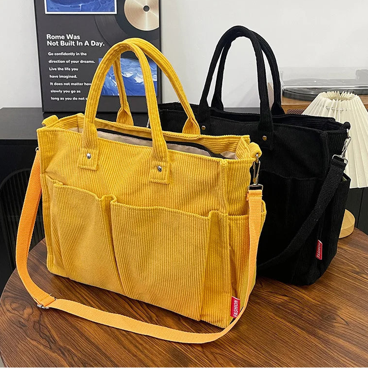 Warme Cord Tote Tasche – Geräumige Shopping Handtasche | Stilvolle & Praktische Schultertasche Lässige Minimalistische Crossbody Tasche Kaufschwan®