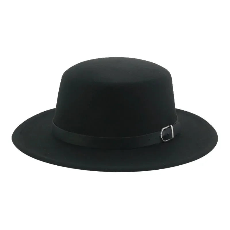 Gefilzter Herren Hut – Einfarbiger Klassischer Fedora mit Gürtelband, Casual & Formeller Winterhut