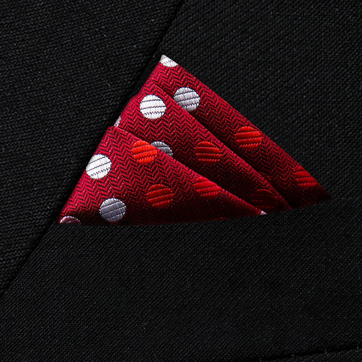 Herren Einstecktuch in Premiumqualität – Neues Design, Einfarbig oder Paisley, Schwarzes Anzug Accessoire in Vielen Farben Kaufschwan® Rot mit weißen Punkten