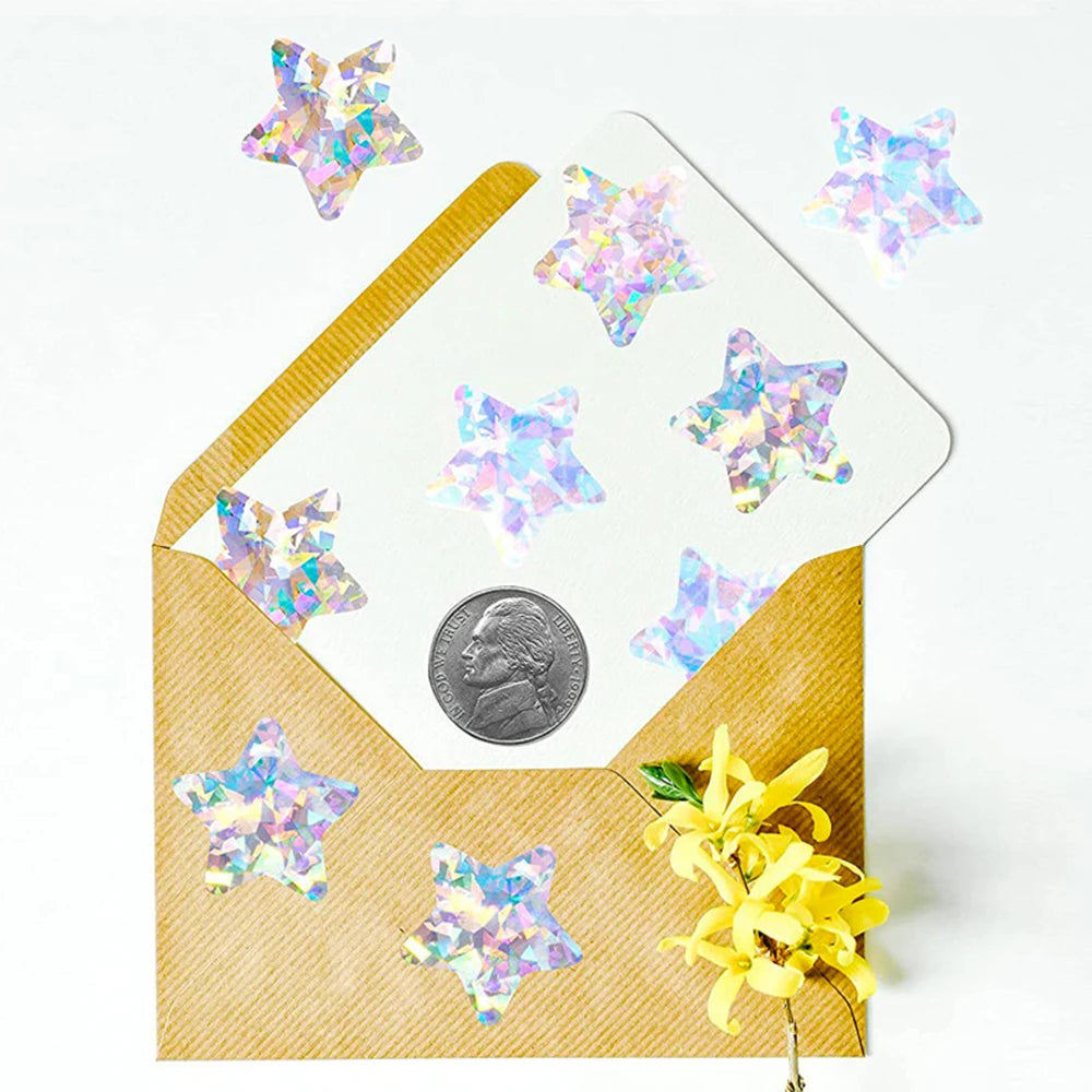 50–500 Stück Silberne Folien-Sternaufkleber – Holografische Belohnungs-Sticker für Kinder, Lehrer & Bastelarbeiten | Glänzende Sterne für Dekoration & Unterricht Kaufschwan®
