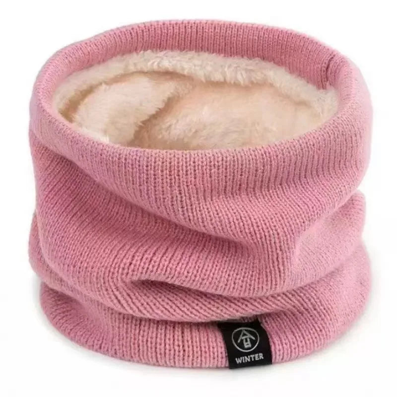 Gestrickter Nackenwärmer Sport Schal – Weicher Winter Gesichts- & Halswärmer für Damen & Herren | Dickes Kälteschutz-Kragenband für Skaten, Laufen & Wandern Kaufschwan® Rosa