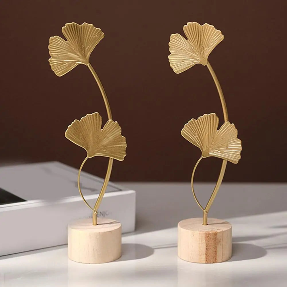 Nordische Eisen Ginkgo-Blatt Dekoration – Light-Luxury Metall Ornament für Wohnzimmer, Flur und Weinschrank Kaufschwan®