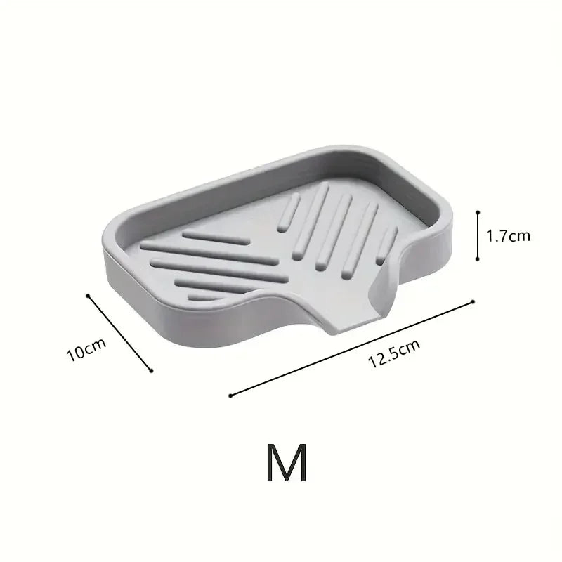 Hochwertige Silikon Spülbecken Ablage mit Abfluss – Seifen- & Schwammhalter | Küchen Organizer für Bürsten & Spülutensilien Kaufschwan® Grau M