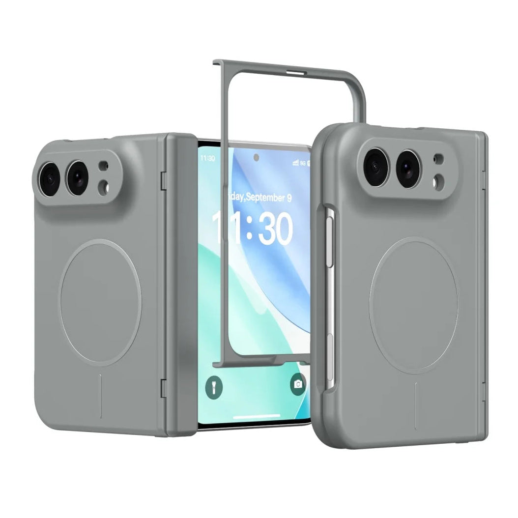 Luxuriöse Magnetische Schutzhülle mit Weicher Haptik für iPhone Duo – MagSafe-Kompatible Hartschale mit Glasfolie und Scharnierschutz Kaufschwan®