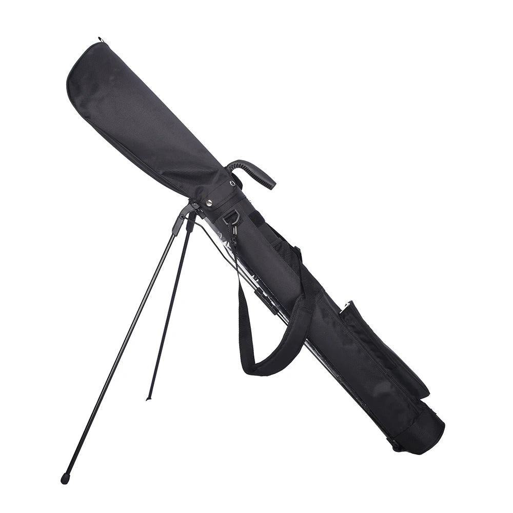 Leichte Golf Standtasche – Wasserdichte Golftasche mit Halterung | Tragbare Golf Schlägertasche für Damen & Herren Kaufschwan® Schwarz