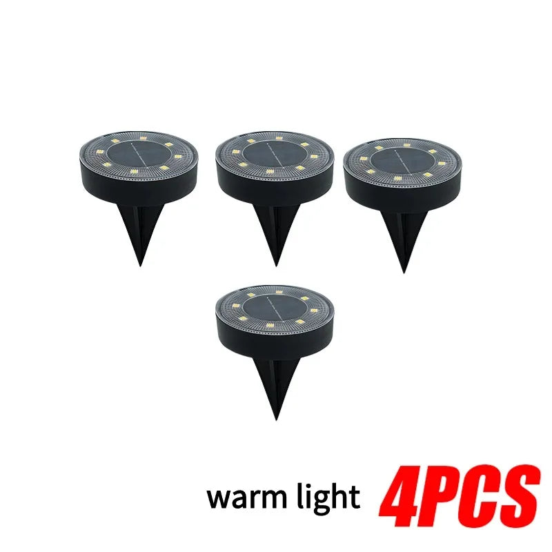 LED Outdoor Solar Bodeneinbauleuchte – IP68 Wasserdicht, Weg-, Terrassen-, Hof- & Einfahrtbeleuchtung für Garten Kaufschwan® Warmes Licht-4 Stück