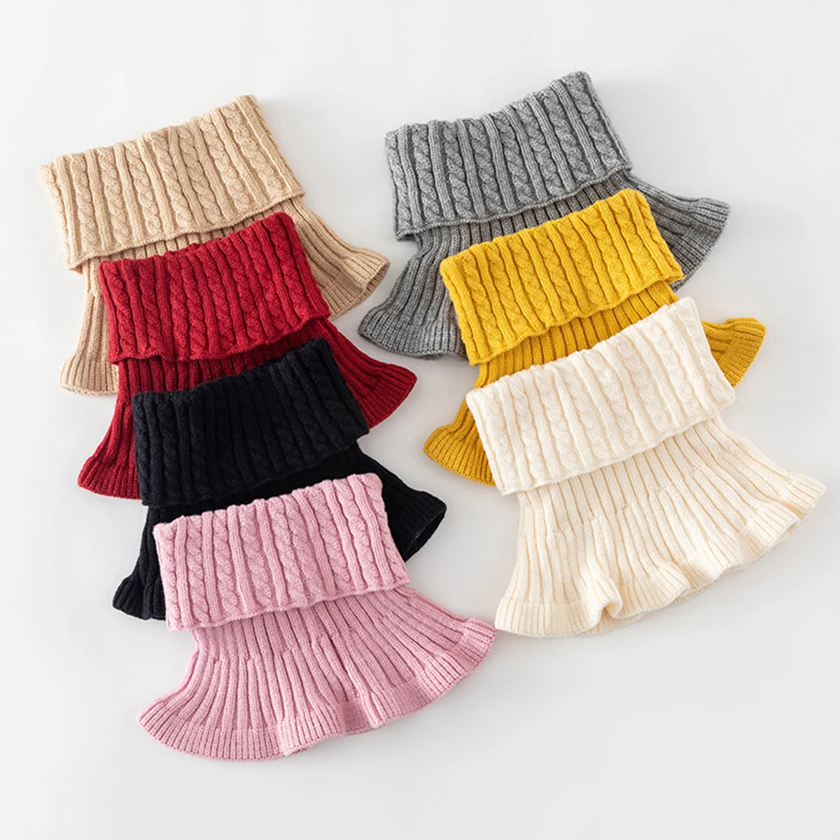 Gestrickter Dicker Nackenschal für Damen – Abnehmbarer Schlichter Rollkragen | Warmer Hals- & Kinnschutz für Herbst & Winter Outdoor Kaufschwan®