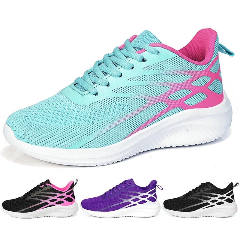 Damen Laufschuhe – Flying Woven Sneaker | Leichte, Atmungsaktive & Bequeme Sportschuhe für Alltag & Freizeit Kaufschwan®