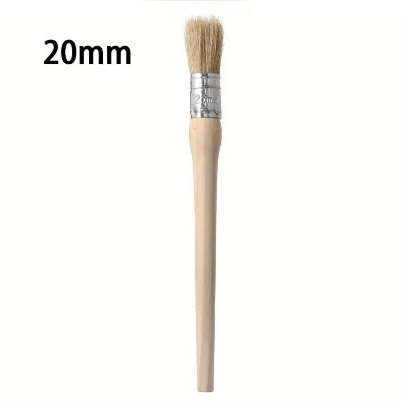 Rundborsten Pinsel mit Holzgriff – Künstlerpinsel für Kreide, Öl und Wachs Kaufschwan® 20mm
