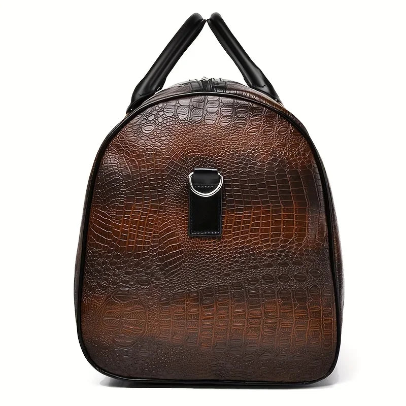 Große Retro Reisetasche mit Krokodilprägung – Robuste Unisex Duffle Bag für Urlaub & Reisen | Vielseitiges Geschenk für Damen & Herren Kaufschwan®