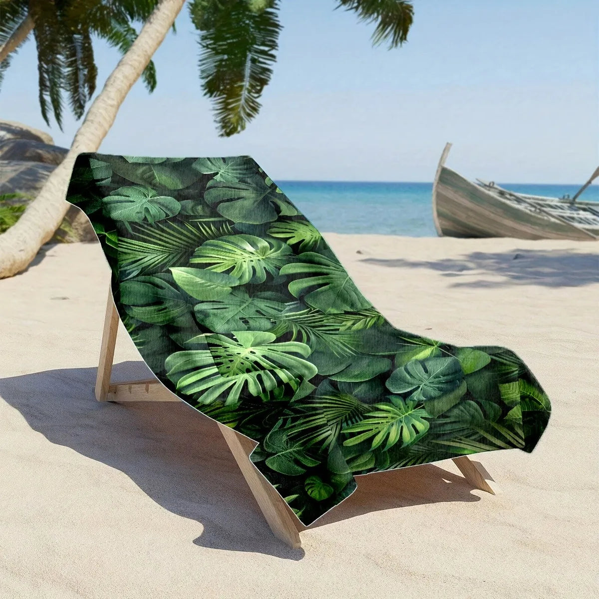 Strandtuch mit Tropischem Blattmuster – Weiches & Saugfähiges Mikrofaser Handtuch | Schnell Trocknend für Strand, Bad & Pool Kaufschwan®