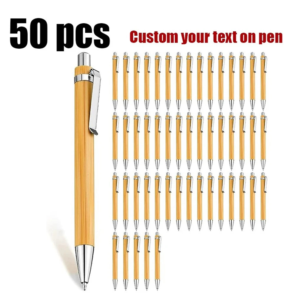 20–200 Stück Bambus-Kugelschreiber mit Gravur – Personalisierter Logo-Stift | Umweltfreundliches Geschenk für Hochzeit, Taufe & Baby-Party Kaufschwan®