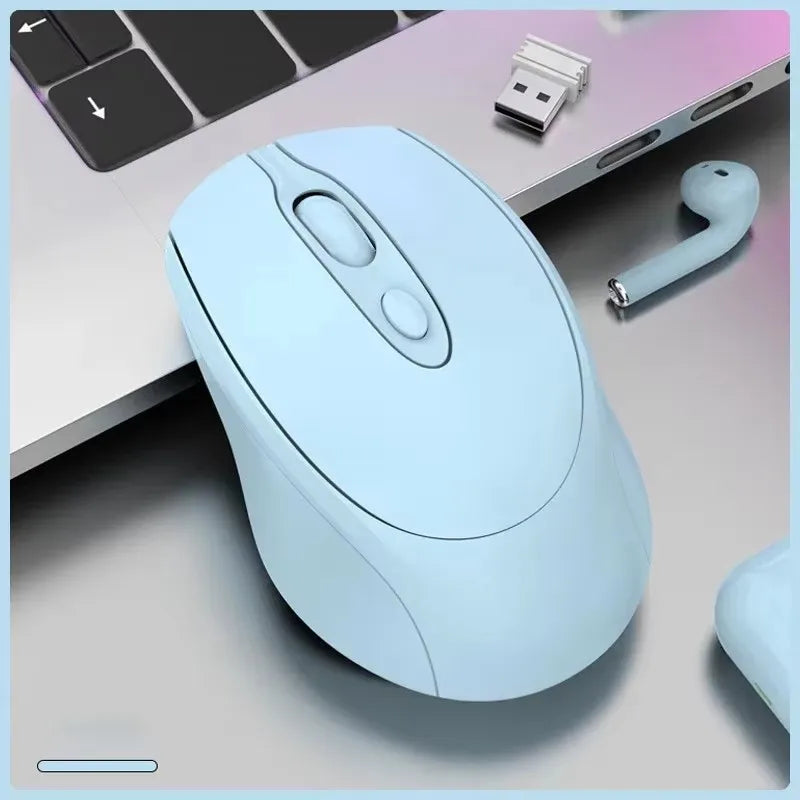 Bluetooth-Kompatible 2.4G Wiederaufladbare Kabellose Maus – Leise USB Gamer Maus für PC, Laptop, MacBook & Tablet Kaufschwan® Blau