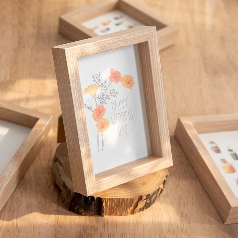 Holz Bilderrahmen – Wand- und Tischdisplay für Wohn- und Büro Dekoration Kaufschwan® Hellholz 8.9x12.7cm