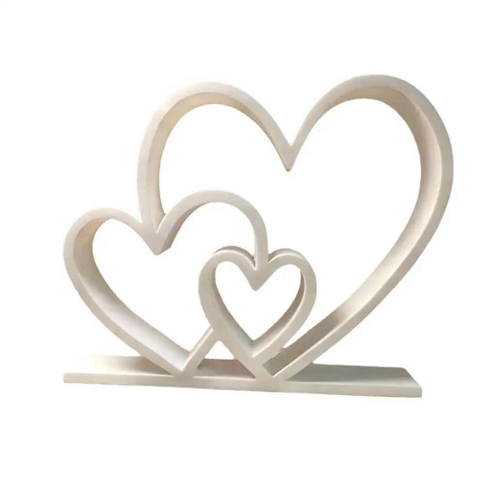 Herz Skulptur Valentinstag Geschenk – Schwarz Weiß Moderne Minimalistische Liebesdekoration für Regal und Tisch Kaufschwan® Weiß